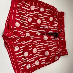 Armani Exchange Women's Satin Red Shorts